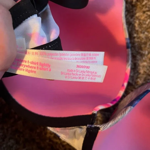 Pink Victoria’s Secret PINK Bra Bundle flower cheetah blue purple 36DD Underwire - Picture 5 of 16